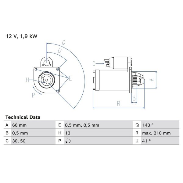 BOSCH 0 986 025 040 Starter