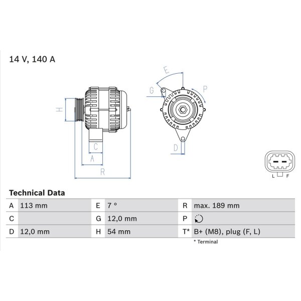BOSCH 0 986 083 820 Generator
