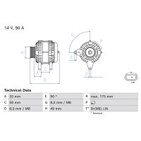 BOSCH 0 986 085 170 Generator