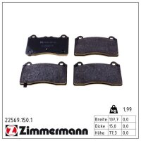 ZIMMERMANN 22569.150.1 Bremsbelagsatz, Scheibenbremse