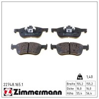 ZIMMERMANN 22748.165.1 Bremsbelagsatz, Scheibenbremse