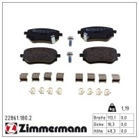 ZIMMERMANN 22861.180.2 Bremsbelagsatz, Scheibenbremse