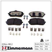 ZIMMERMANN 22944.185.2 Bremsbelagsatz, Scheibenbremse