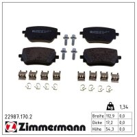 ZIMMERMANN 22987.170.2 Bremsbelagsatz, Scheibenbremse