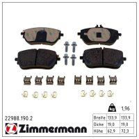 ZIMMERMANN 22988.190.2 Bremsbelagsatz, Scheibenbremse