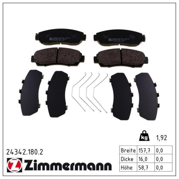 ZIMMERMANN 24342.180.2 Bremsbelagsatz, Scheibenbremse
