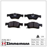 ZIMMERMANN 25196.180.1 Bremsbelagsatz, Scheibenbremse