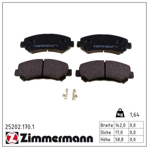 ZIMMERMANN 25202.170.1 Bremsbelagsatz, Scheibenbremse
