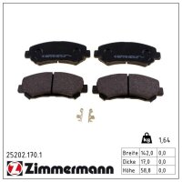 ZIMMERMANN 25202.170.1 Bremsbelagsatz, Scheibenbremse