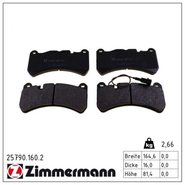ZIMMERMANN 25790.160.2 Bremsbelagsatz, Scheibenbremse