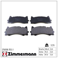 ZIMMERMANN 25838.155.1 Bremsbelagsatz, Scheibenbremse