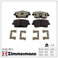 ZIMMERMANN 26126.185.2 Bremsbelagsatz, Scheibenbremse