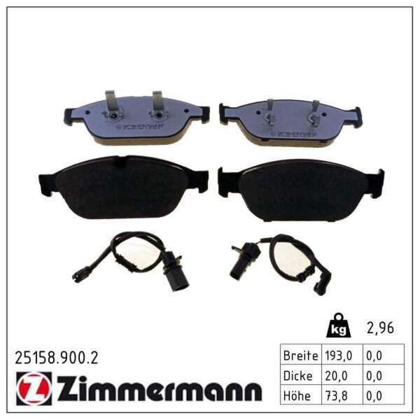 ZIMMERMANN 25158.900.2 Bremsbelagsatz, Scheibenbremse