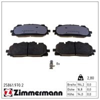 ZIMMERMANN 25861.970.2 Bremsbelagsatz, Scheibenbremse
