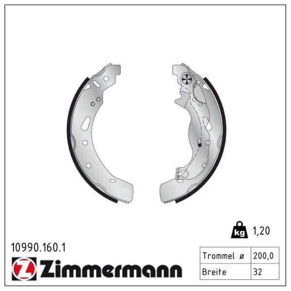 ZIMMERMANN 10990.160.1 Bremsbackensatz