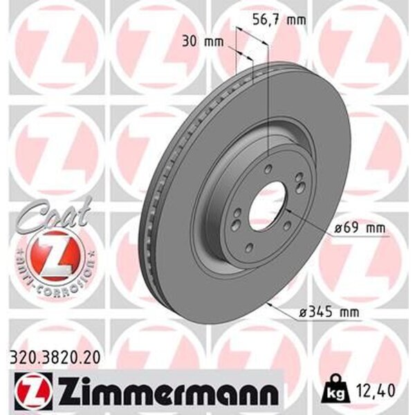 ZIMMERMANN 320.3820.20 Bremsscheibe