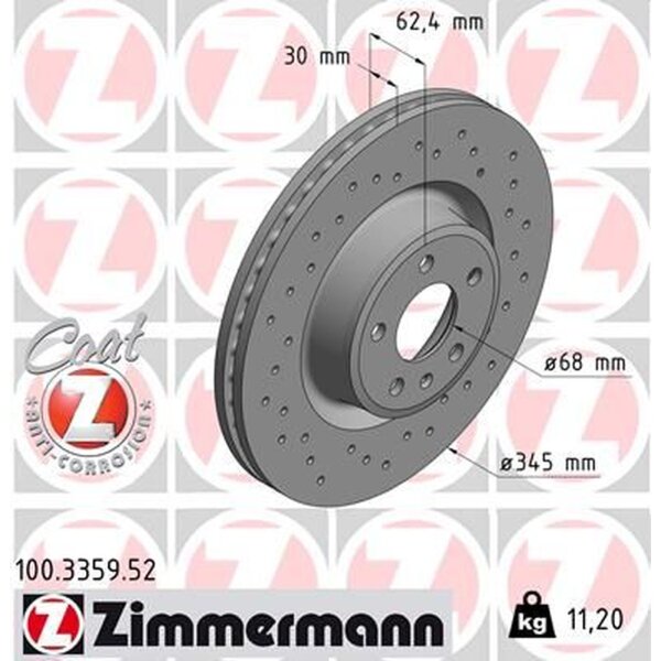 ZIMMERMANN 100.3359.52 Bremsscheibe