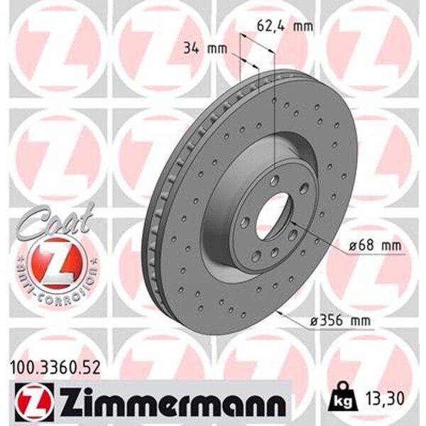 ZIMMERMANN 100.3360.52 Bremsscheibe