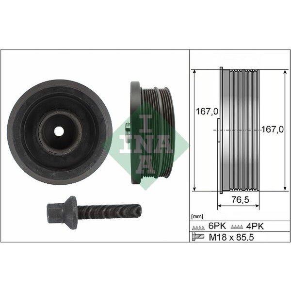 Schaeffler INA 544 0082 20 Riemenscheibe, Kurbelwelle