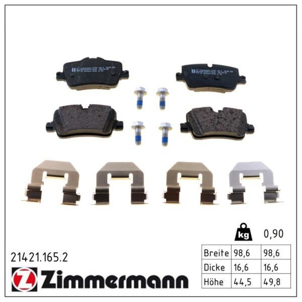 ZIMMERMANN 21421.165.2 Bremsbelagsatz, Scheibenbremse