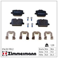 ZIMMERMANN 21433.170.2 Bremsbelagsatz, Scheibenbremse