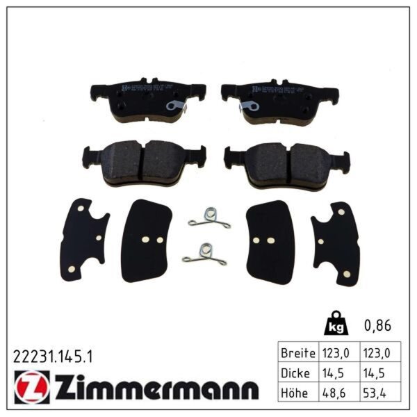 ZIMMERMANN 22231.145.1 Bremsbelagsatz, Scheibenbremse