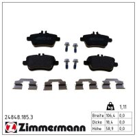 ZIMMERMANN 24848.185.3 Bremsbelagsatz, Scheibenbremse