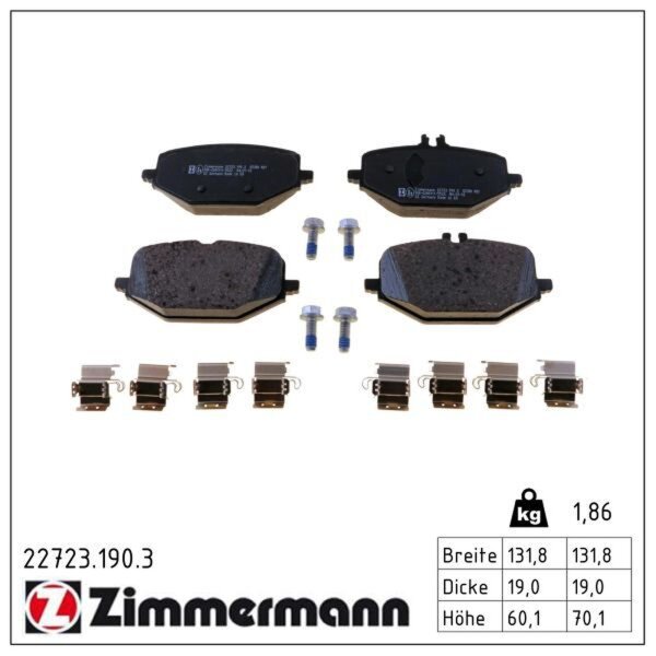 ZIMMERMANN 22723.190.3 Bremsbelagsatz, Scheibenbremse