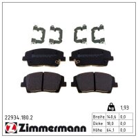 ZIMMERMANN 22934.180.2 Bremsbelagsatz, Scheibenbremse