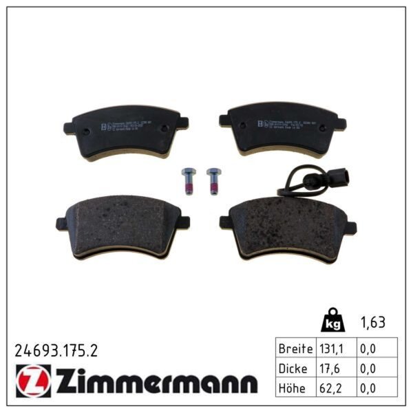 ZIMMERMANN 24693.175.2 Bremsbelagsatz, Scheibenbremse