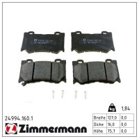 ZIMMERMANN 24994.160.1 Bremsbelagsatz, Scheibenbremse