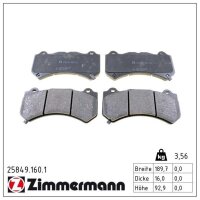 ZIMMERMANN 25849.160.1 Bremsbelagsatz, Scheibenbremse
