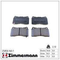 ZIMMERMANN 25850.160.1 Bremsbelagsatz, Scheibenbremse
