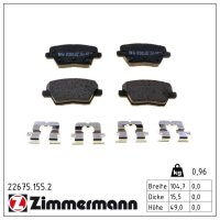 ZIMMERMANN 22675.155.2 Bremsbelagsatz, Scheibenbremse