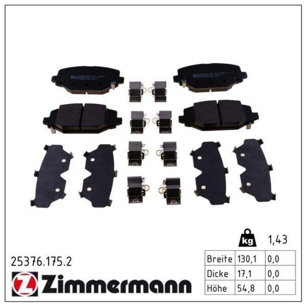 ZIMMERMANN 25376.175.2 Bremsbelagsatz, Scheibenbremse