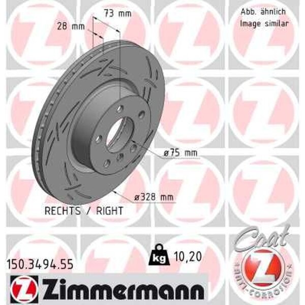 ZIMMERMANN 150.3494.55 Bremsscheibe