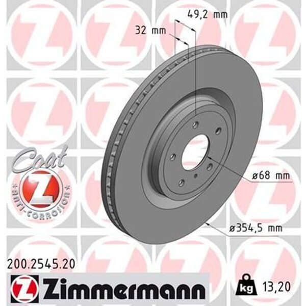 ZIMMERMANN 200.2545.20 Bremsscheibe