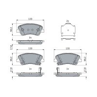 BOSCH 0 986 424 952 Bremsbelagsatz, Scheibenbremse