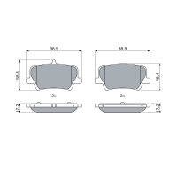 BOSCH 0 986 424 996 Bremsbelagsatz, Scheibenbremse