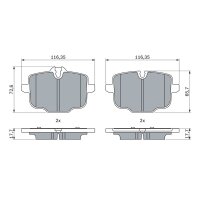 BOSCH 0 986 424 922 Bremsbelagsatz, Scheibenbremse