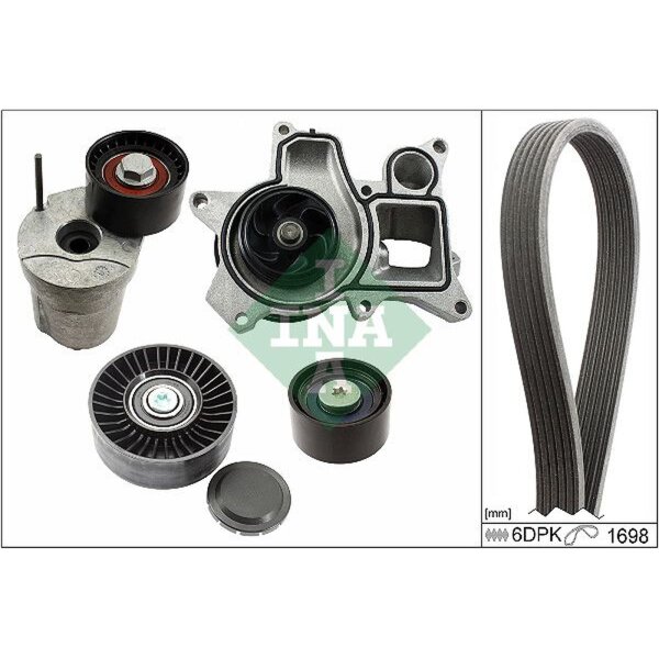 Schaeffler INA 529 0369 30 Wasserpumpe + Keilrippenriemensatz