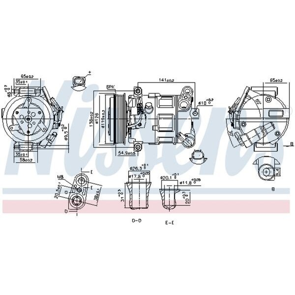 NISSENS 890801 Kompressor, Klimaanlage