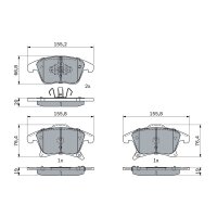 BOSCH 0 986 424 445 Bremsbelagsatz, Scheibenbremse
