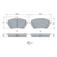 BOSCH 0 986 424 887 Bremsbelagsatz, Scheibenbremse