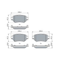 BOSCH 0 986 460 010 Bremsbelagsatz, Scheibenbremse
