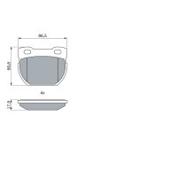 BOSCH 0 986 424 606 Bremsbelagsatz, Scheibenbremse