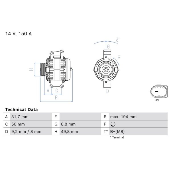 BOSCH 0 986 084 010 Generator