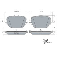 BOSCH 0 986 424 858 Bremsbelagsatz, Scheibenbremse