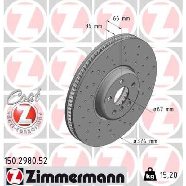 ZIMMERMANN 150.2980.52 Bremsscheibe