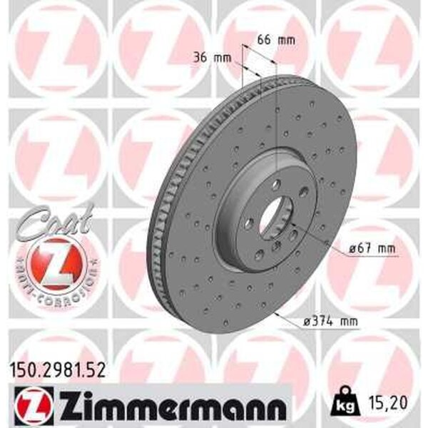 ZIMMERMANN 150.2981.52 Bremsscheibe